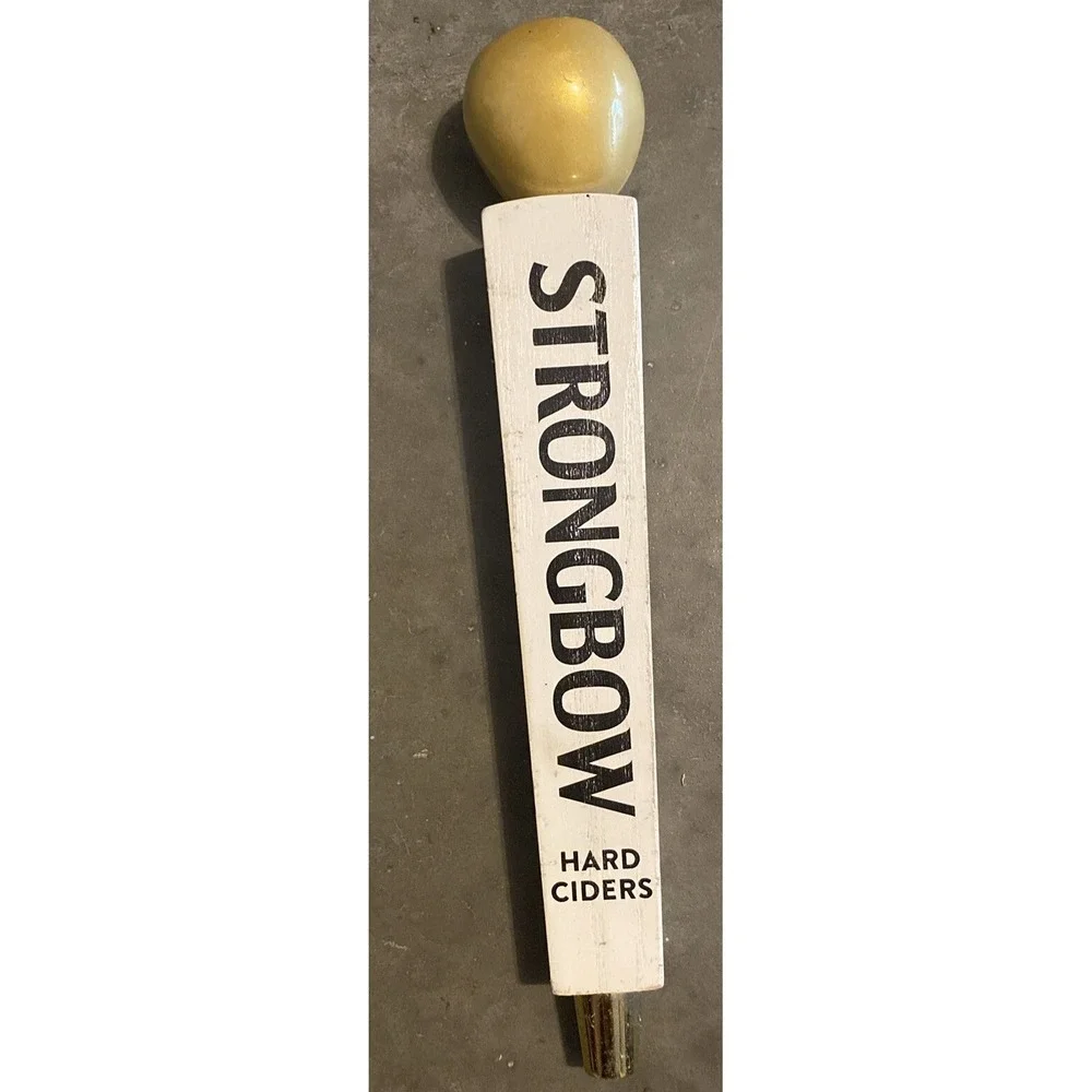 Strongbow Hard Ciders Beer Tap Handle - White W Golden Apple Used